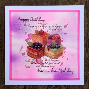 "Handgemachte 17,8 x 17,8 cm schöne Washi Tape ""Happy Birthday"" Karte - Geburtstagsüberraschung, Geburtstagsüberraschung, Nachmittagstee, Geburtstagsfeier