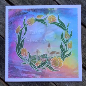 Carte « Bénédictions de Pâques » en parchemin fait main - carte de Pâques pour maman et papa, carte de Pâques pour soeur, Pâques pour frère, Pâques pour amis, carte de Pâques pour cousine