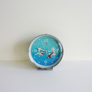 Working large retro alarm clock.Аnimated alarm clock.Collectible clock.Gift idea.Antique mechanical alarm clock.Working alarm clock.