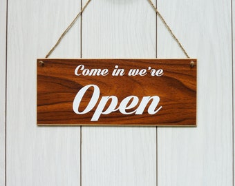 Open closed sign / Sign for shop / Sign for coffee shop / Stylish sign for front door / Sign for office / double sided sign / Business Sign.