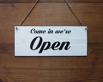 Open closed plaque sign / Sign for shop / Sign for coffee shop / Sign for front door / Sign for office / Double sided sign / Business Sign.