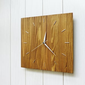Oversized Square Wooden Wall Clock: Modern Rustic Home Decor