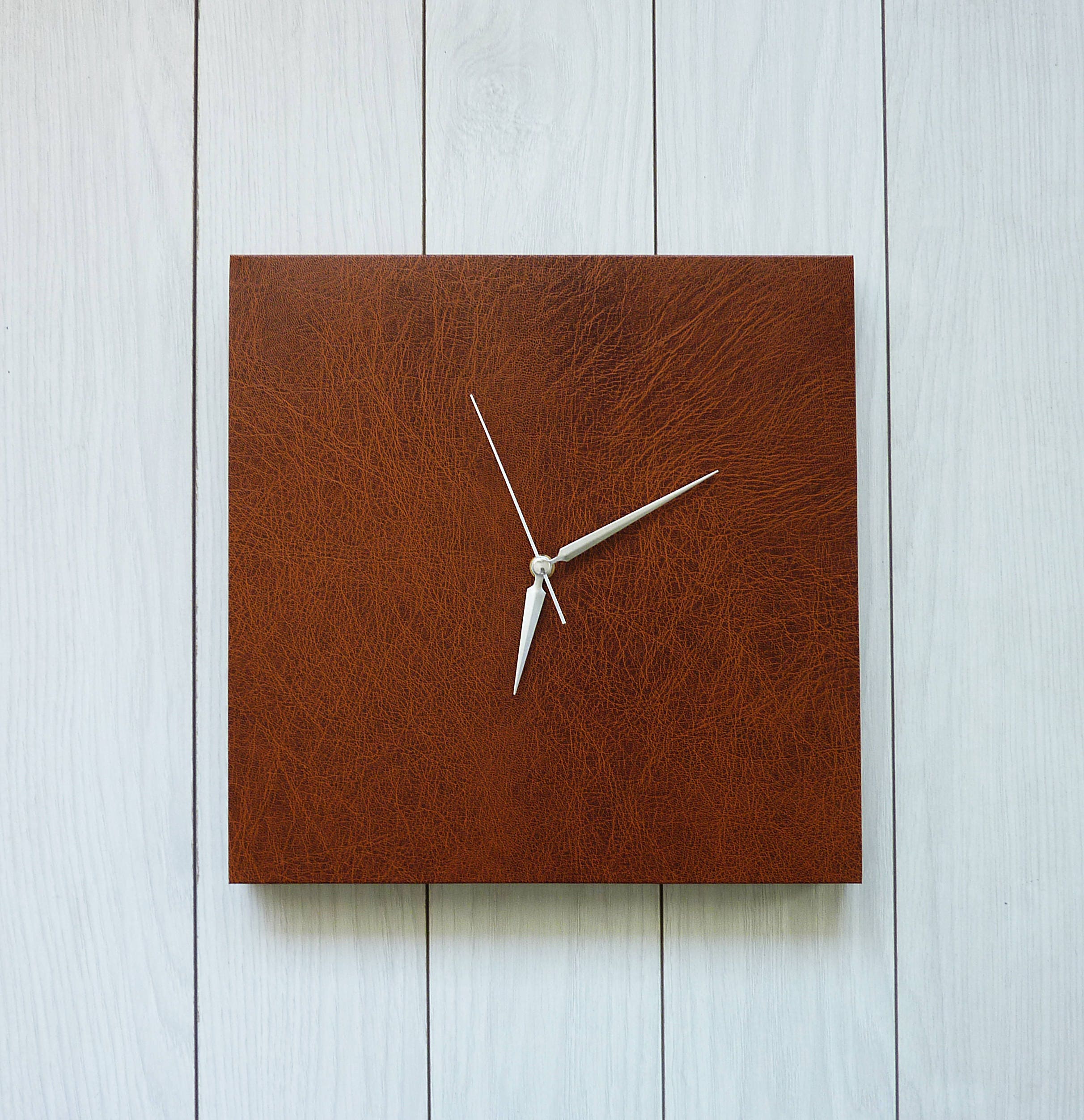 Oversize Wall Clock.unique Large Wall Clock.leather Wall Etsy New Zealand