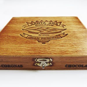 Original Wooden Cigar Box Santa Ana.Tobacciana.WoodenTobacco Box.Puro Box.Retro cigar box.Antique Cigar box.Vintage object.Gift idea.