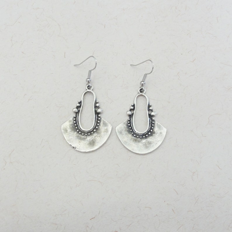 Boucle D'oreille En Argent Massif émaillée Traditionnelle - Style Ethnique - Occasion