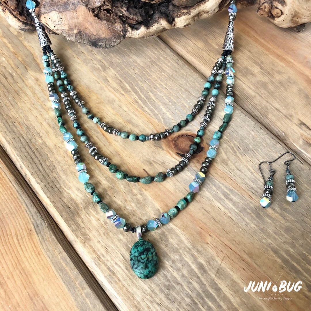 LAYERED NECKLACE, MULTIStrand, Beaded Necklace, Gemstone Jewelry