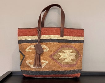 Sac Cabas en jute et cuir "GABOR - Aztec Honey - Nouvelle Collection 2024