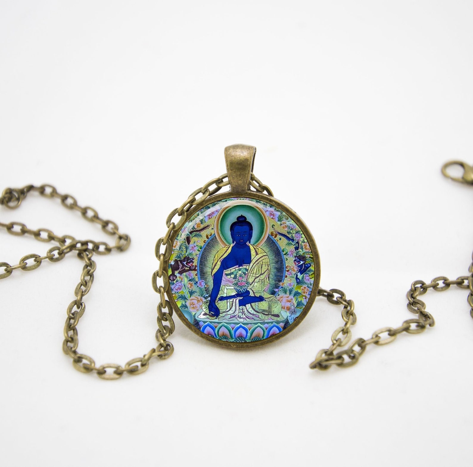 Buddha of Medicine PENDANT Meditation NECKLACE Buddha Etsy