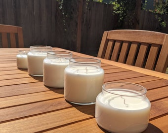 Soy Wax Candle/Apothecary Glass Jar/ Multiple scents/ refill option/ No visible label/ Plastic-free/zero waste/ Handmade/Phthalate free