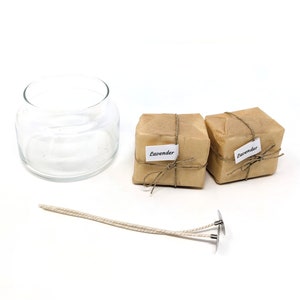 Zero Waste DIY Candle Making Kit/ 0.25 1lb of scented soy wax bars in biodegradable paper/ plastic free packaging/ glass containers/ 8oz Apoth. Pack