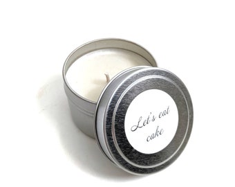 Wedding Cake Candle/ 4oz tins/ soy wax/ wedding favor candles/ bridesmaid gift/ Bridal shower favors/ handmade/plastic free shipping/