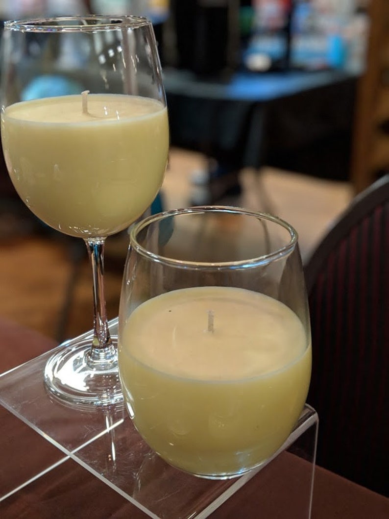 White Wine Candle/ Wine Glass or Stemless Wine Glass Candle/ Etsy