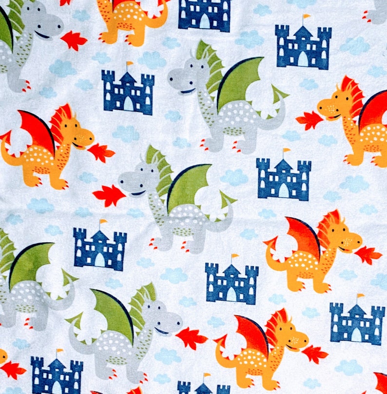 Boys Baby Blanket With Dragons Baby Shower Gift Minky Etsy