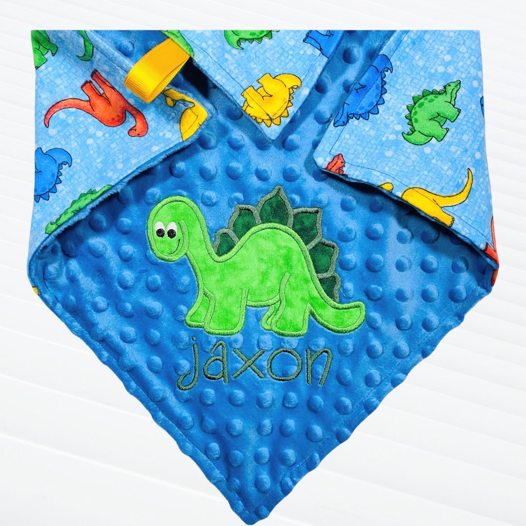 Personalized Dinosaur Baby Blanket, Minky/flannel Baby Blanket, Dinosaur Nursery, Boy Baby