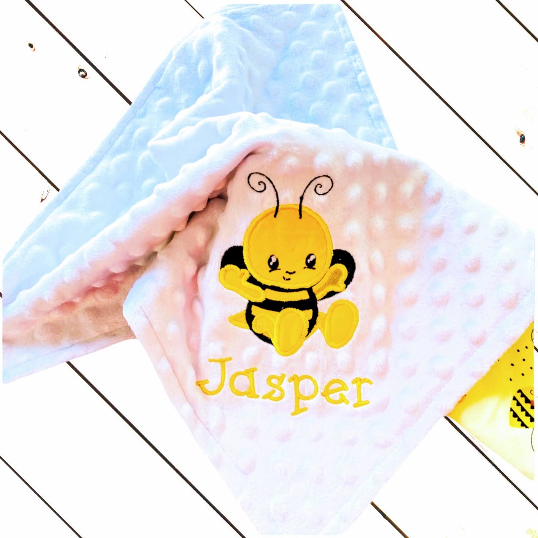 personalized-baby-blanket-embroidered-bee-blanket-gift-for-baby-girl
