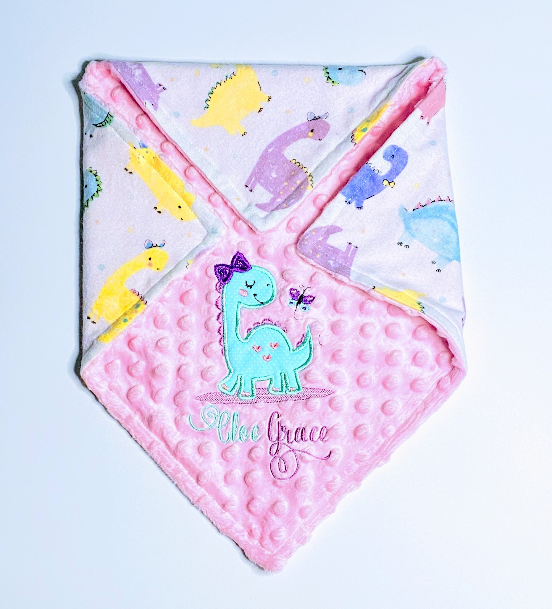 Dinosaur Baby Blanket / Personalized Minky Dinosaur Blanket / Etsy