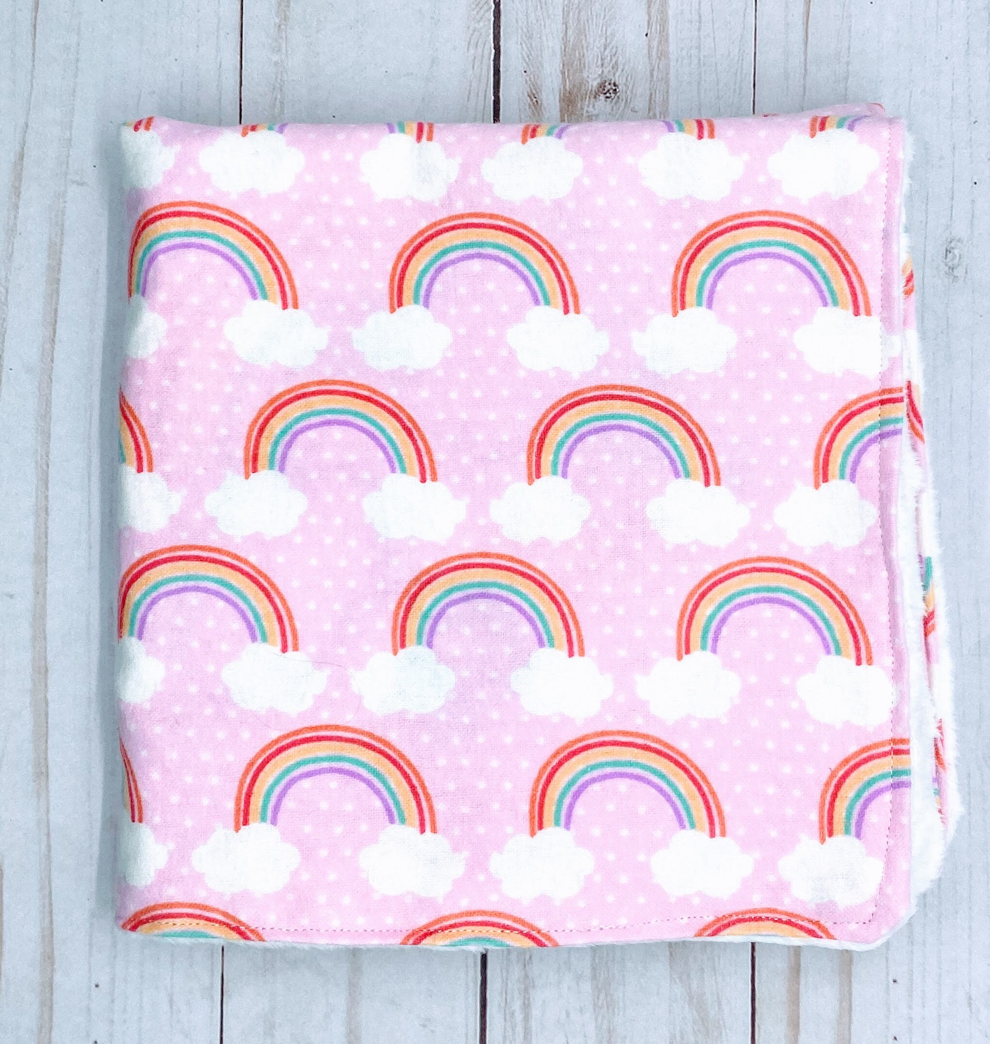 Personalized Rainbow Baby Blanket Girls Rainbow Blanket Etsy