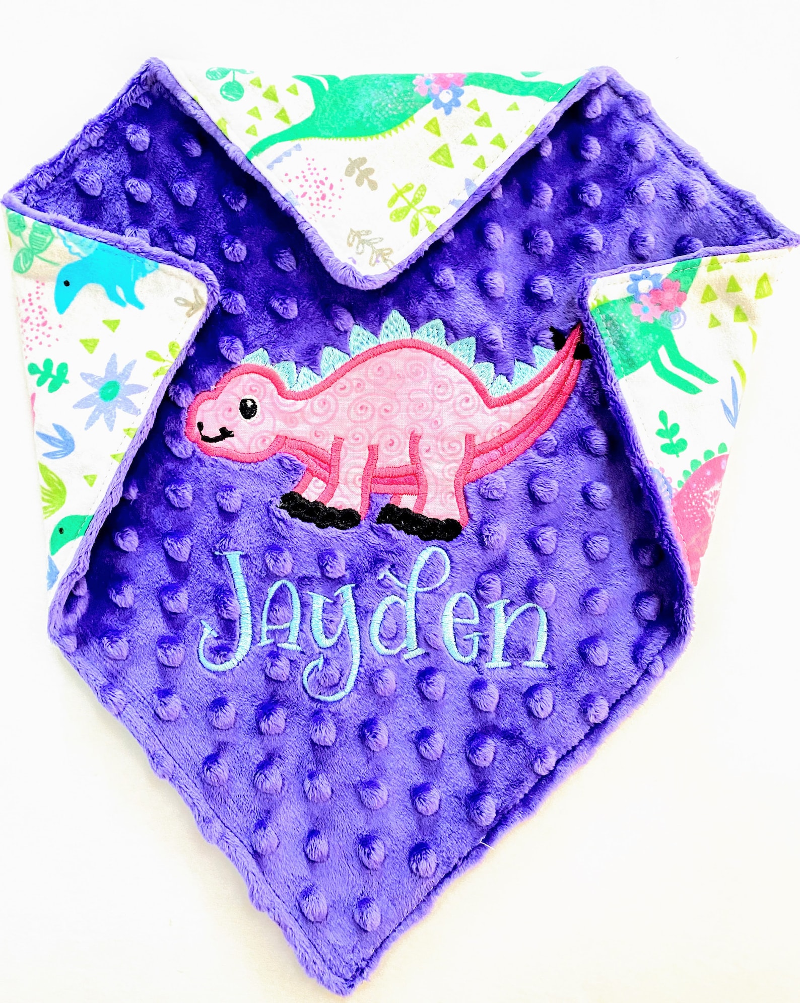 Baby Blanket Personalized Dinosaur Girls Baby Blanket With Etsy UK