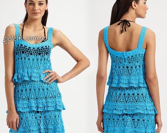 blue crocheted dress
