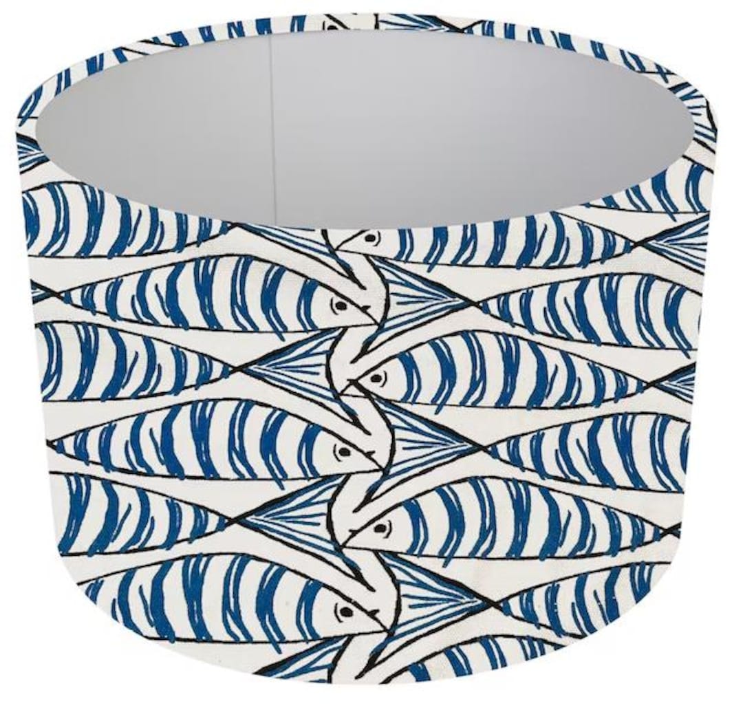 Handmade Blue Mackerel Fish Lampshade, Nautical Decor - Etsy UK