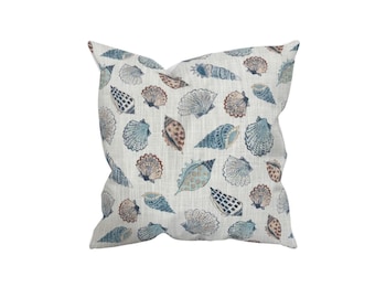 Handmade Perranporth Harbour Cushion, Seashell Coastal Decor