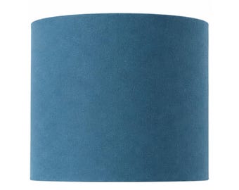 Safeco Alaska Blue Velvet Lampshade, Handmade in UK, Home Decor Light Shade