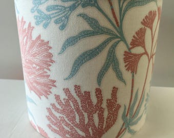 Blue and  Coral Reef Lampshade: Handmade Drum Shade