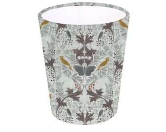Voysey Butterfly &  Gold Birds Fabric Waste Paper Bin, Handmade Home Decor