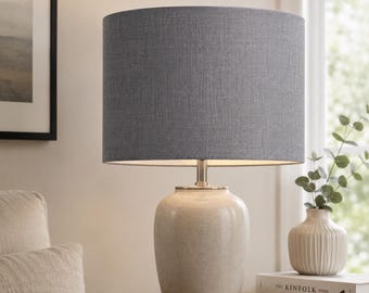 Loneta Edgar Grey Lampshade, Table Lamp, Pendant, Ceiling Shade