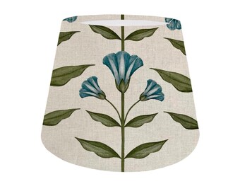 Ottilie Kingfisher Trumpet flower Floral Lampshade, Handmade in UK