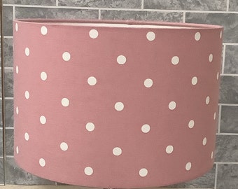 Dotty Rose Pink Lampshade, Table / Floor Lamp, Pendant, Ceiling Shade,  Home Decor, Made in UK, Polka dot pattern, Custom Lighting Decor