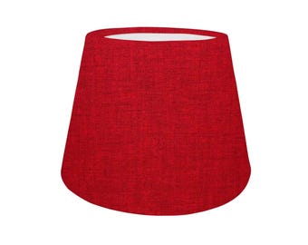 Red linen Look Fabric Empire Lampshade, Handmade Home Decor, New House Gift, Light Shade