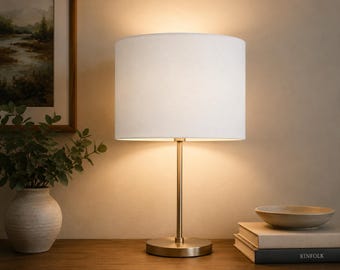 Handmade Velour Drum Lampshade, White Velvet Feel