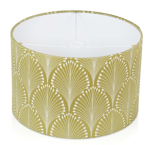 Boudoir From Prestigious Gatsby Range in  Olive Green with metallic thread  in Table lamp or Ceiling Shade