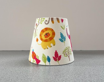 Jungle Animals Lampshade, Nursery Decor, Handmade in UK