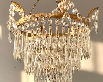 Chandelier Lighting WCrystal Pink Shades & Hearts! H25 Chandelier Lighting WCrystal Pink Shades & Hearts! H25