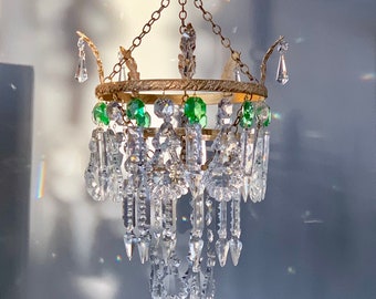 Crystal Chandelier Chandeliers With Large White Shade And Blue Crystal Hearts H15 Crystal Chandelier Chandeliers With Large White Shade And Blue Crystal Hearts H15