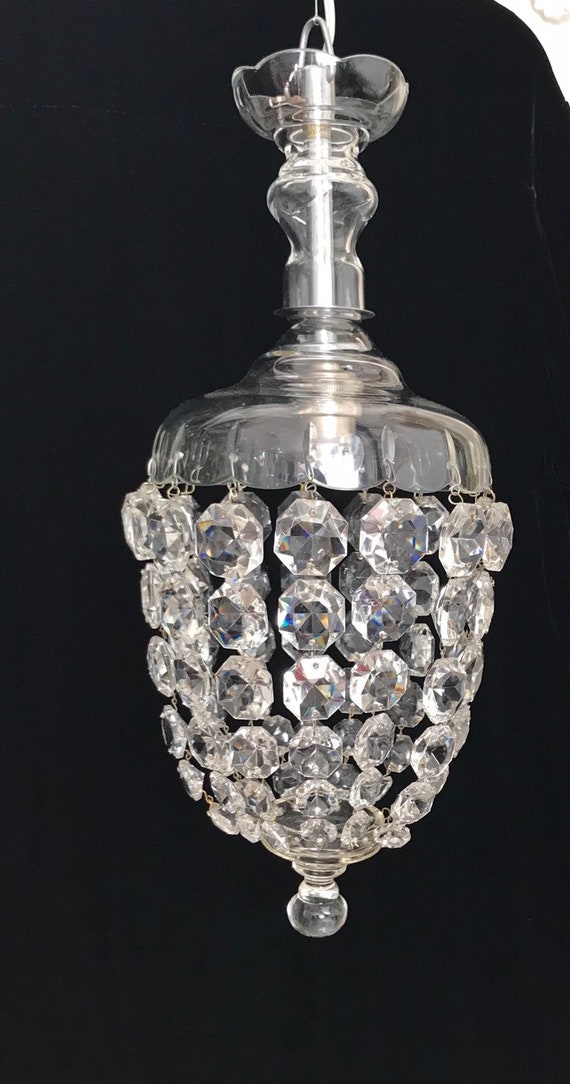 Vintage Chandelier Crystal Beaded Drape 1930's Antique Vintage Chandelier Crystal Beaded Drape 1930's Antique