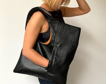 Soft leather handbags Large leather shoulder bag designer hobo purse Black leather bag for women Genuine leather purse