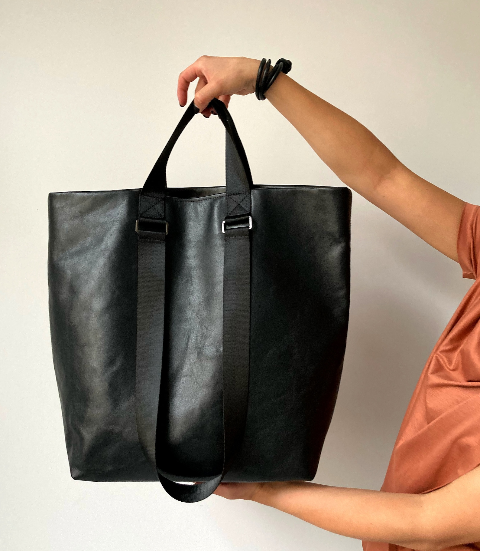 Black Leather Tote Bags for Women Large Shopper Bag Large - Etsy