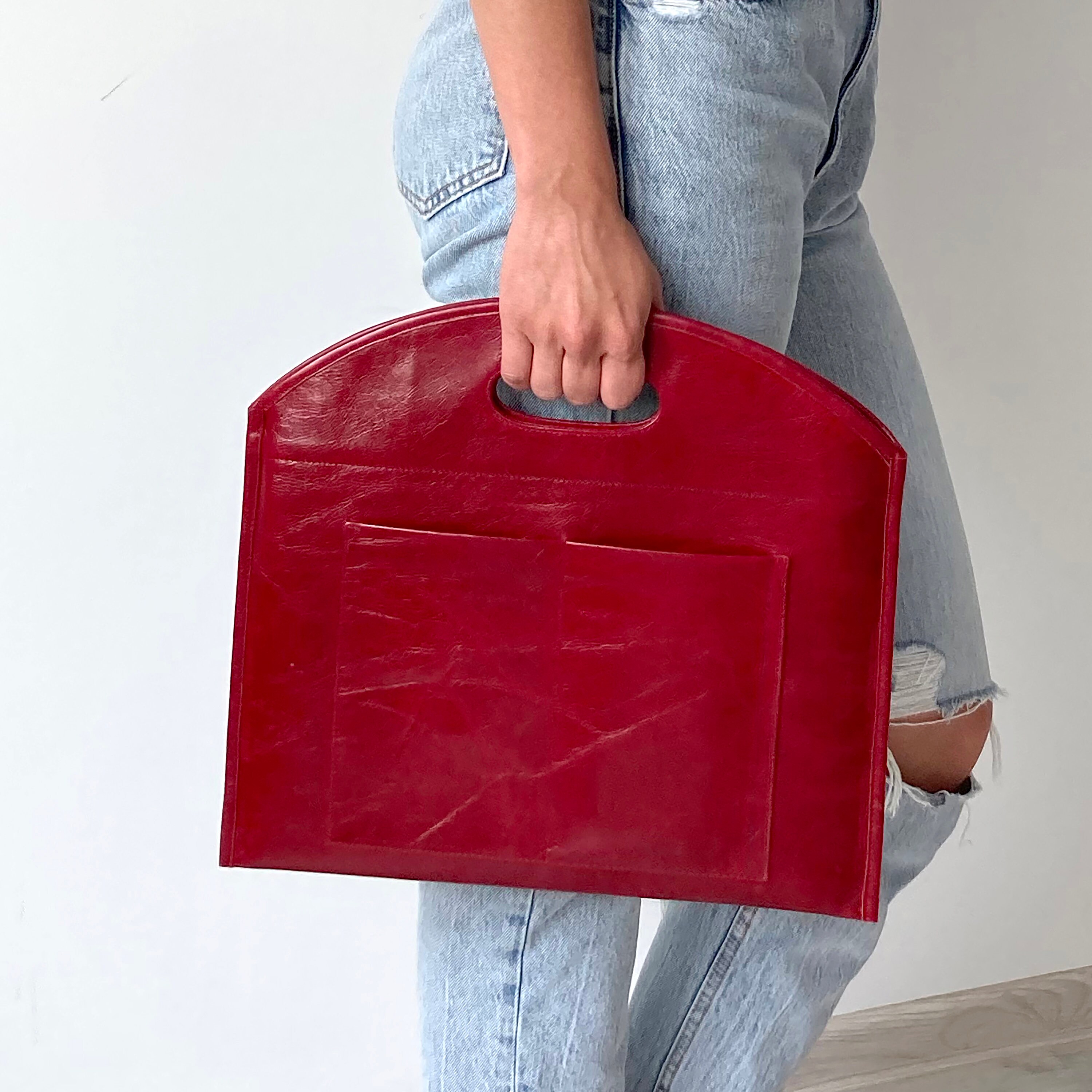 Red leather computer bag Laptop bag for women Macbook tote Etsy