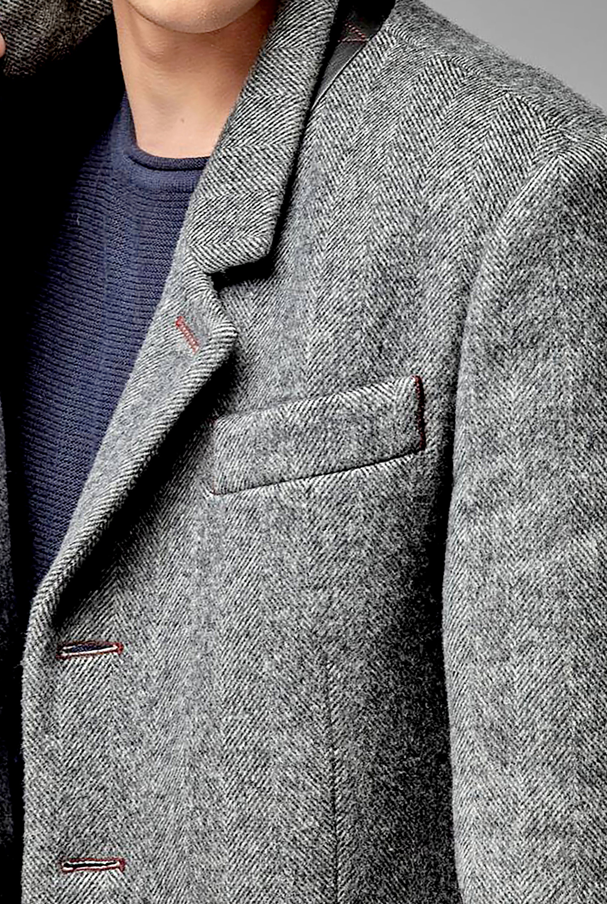 Mens Wool Coat Men Overcoat Grey Herringbone Coat Custom Tweed - Etsy