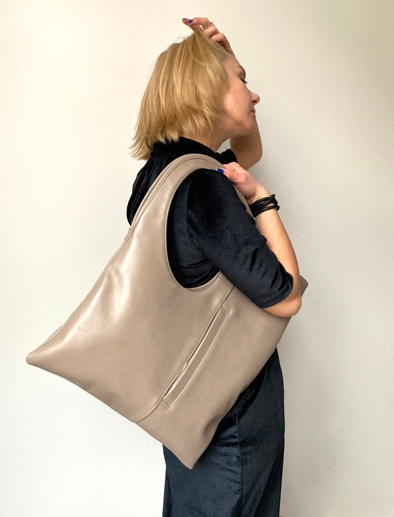 Brown Leather Hobo Bag Extra Large Leather Tote Soft Leather Etsy UK