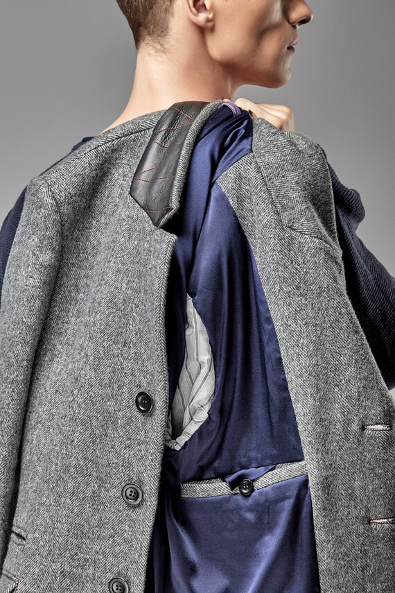 HommeLaineManteaux En ManteauManteau Pour Laine Hommes D’hiverTweed XZiOkPu