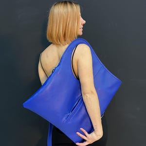 Yellow soft leather fold over clutch purse with tassel Oversized hobo bag Unique handbag for women