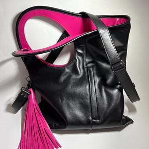 Yellow soft leather fold over clutch purse with tassel Oversized hobo bag Unique handbag for women