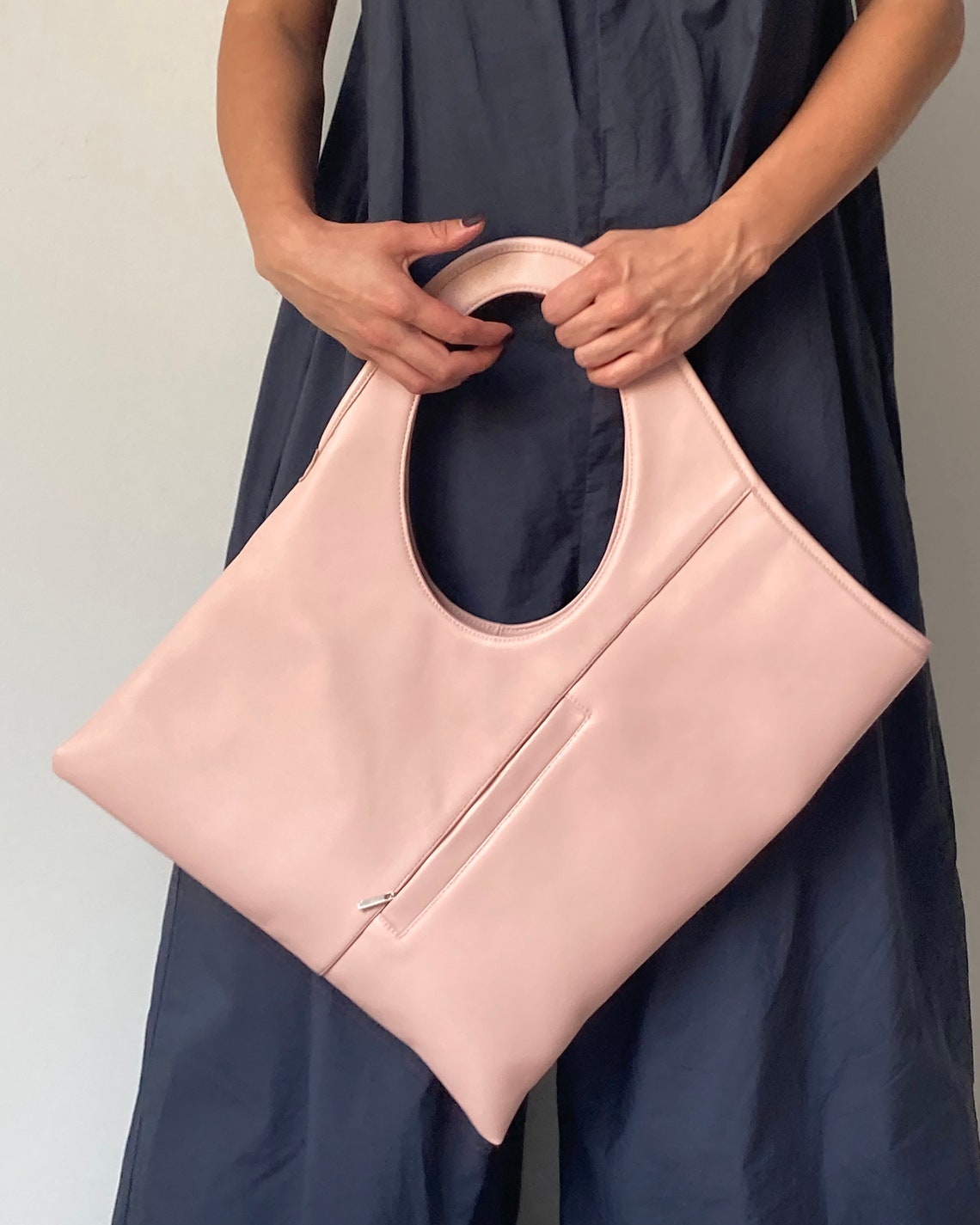 Oversized clutch bag Pink leather bag Large designer handbags Etsy