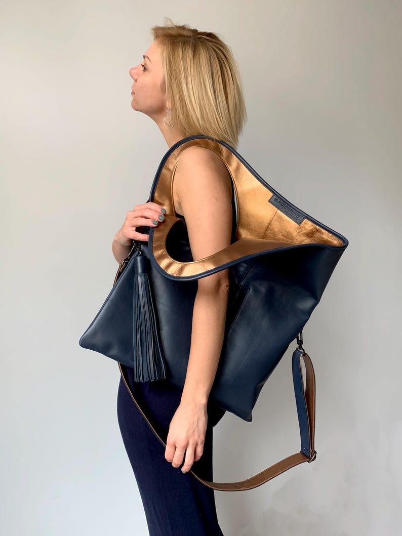 Yellow soft leather fold over clutch purse with tassel Oversized hobo bag Unique handbag for women