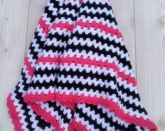 Crochet Baby Blanket, Pink Baby Blanket,