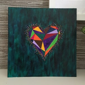 Acrylic Painting, Acrylic Heart Painting, Self Love Painting